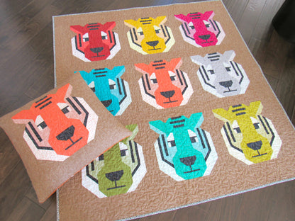 ANTONIA TIGER - PDF quilt and pillow pattern