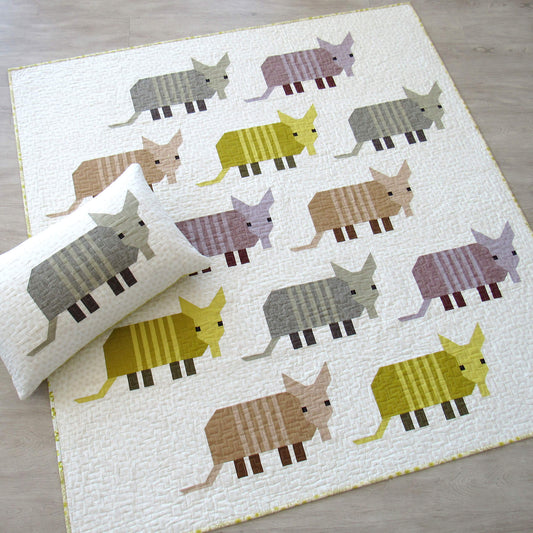 ARMADILLOS - PDF quilt and pillow pattern