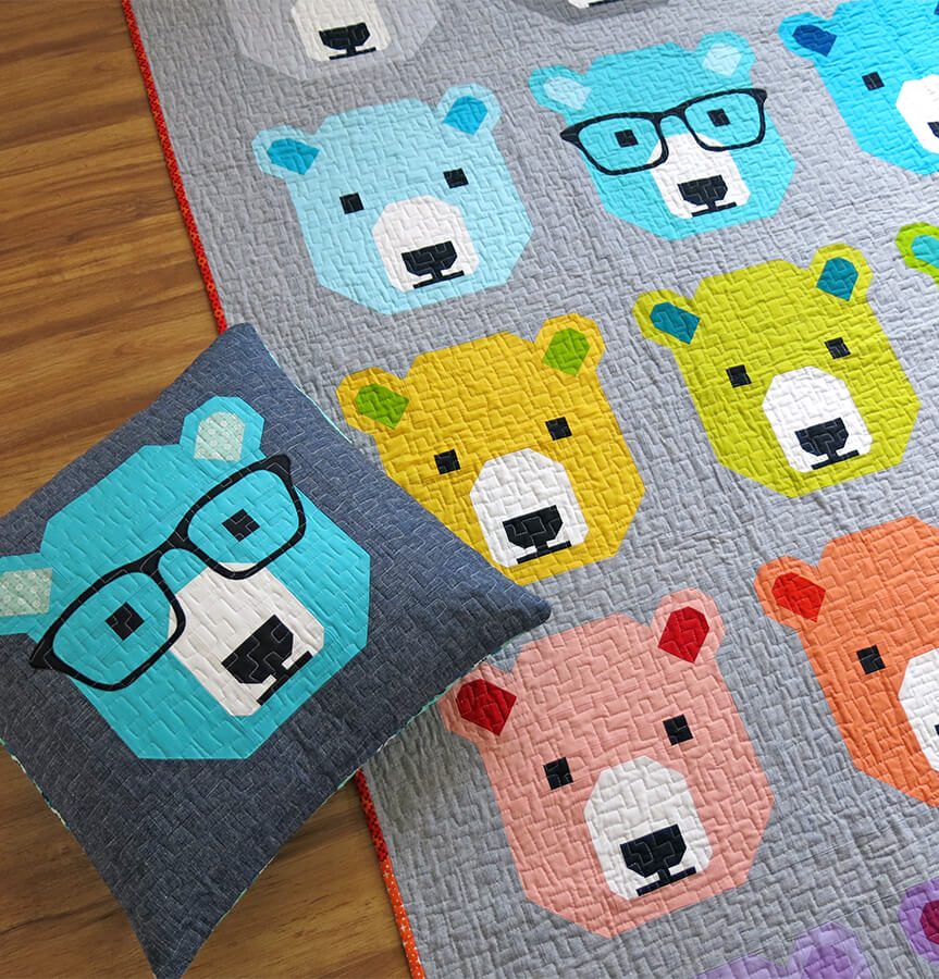 BJORN BEAR - PDF quilt and pillow pattern