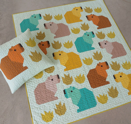 CAPYBARA CLUB pdf quilt and pillow pattern