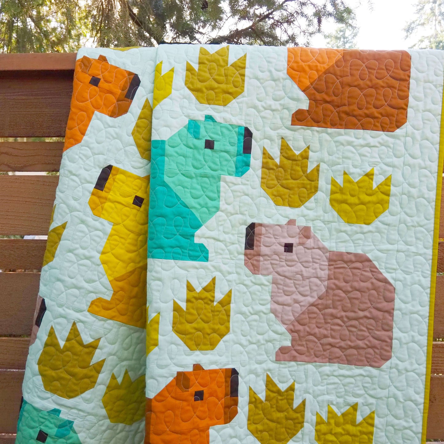 CAPYBARA CLUB pdf quilt and pillow pattern