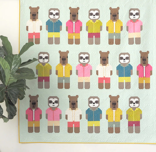 CAPYBARA & SLOTH - pdf quilt and pillow pattern