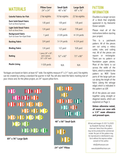 CHUCKLES - PDF quilt and pillow pattern