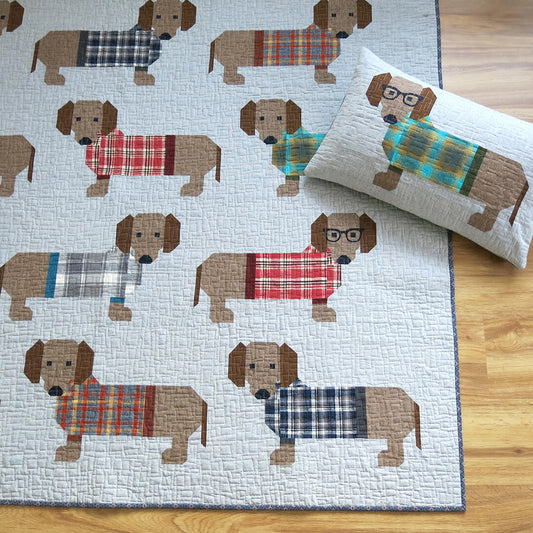 DOGS IN SWEATERS - PDF quilt and pillow pattern