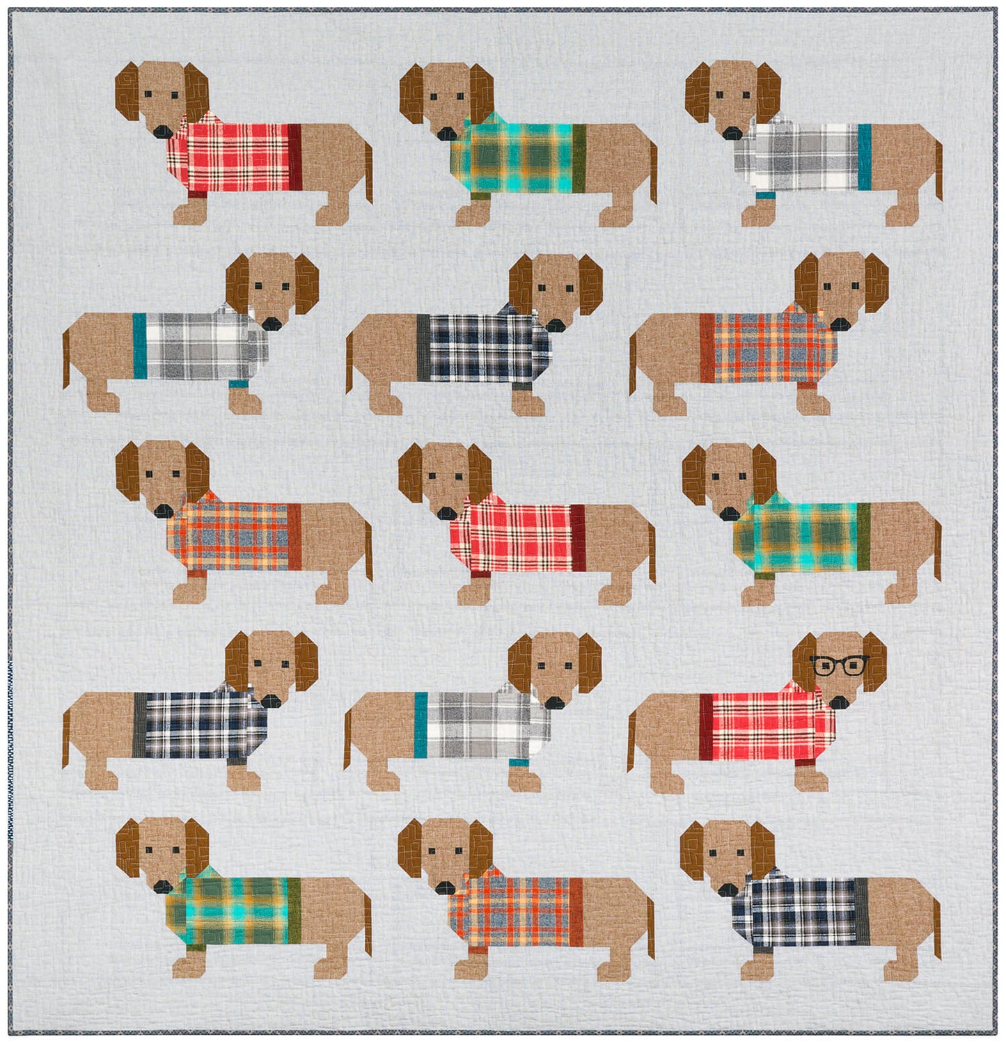 DOGS IN SWEATERS - PDF quilt and pillow pattern