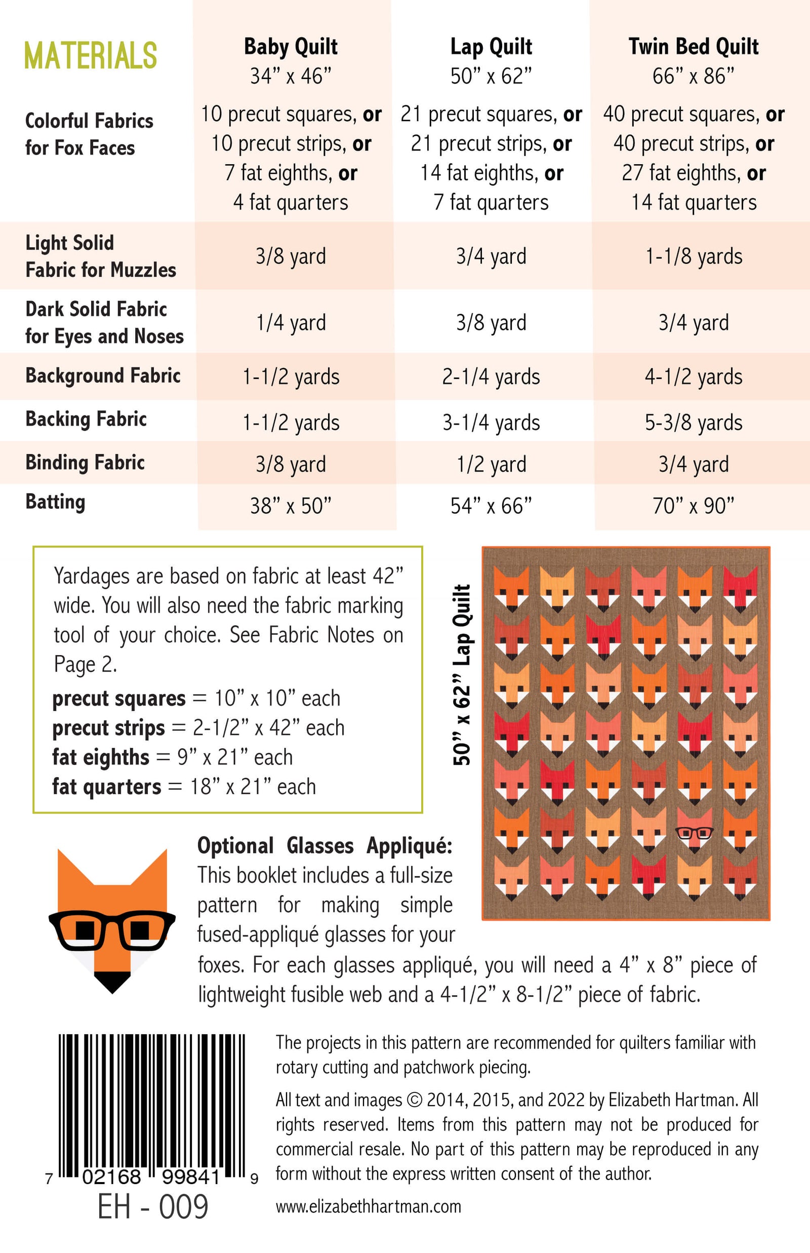 Fancy Fox | Quilt Pattern | Information | Eilzabeth Hartman – Elizabeth ...