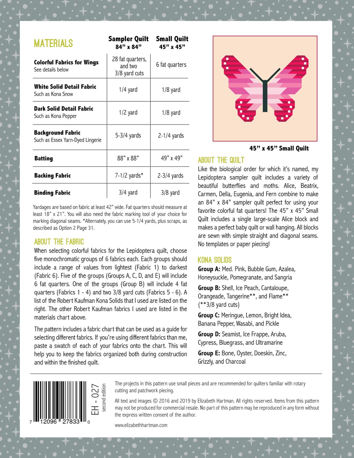 LEPIDOPTERA - PDF quilt pattern