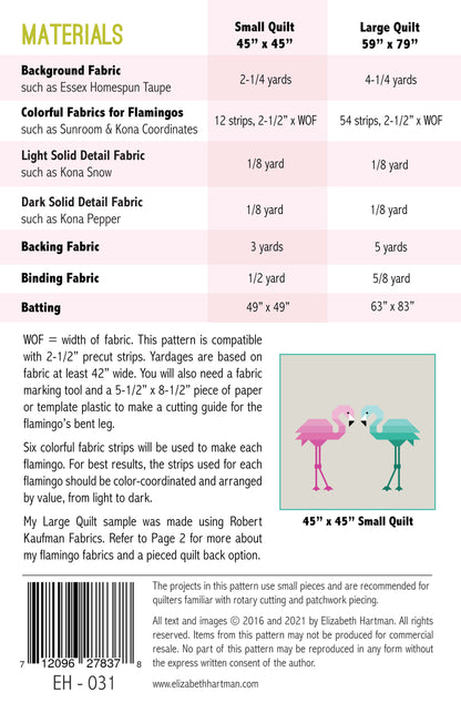 FLORENCE FLAMINGO - PDF quilt pattern