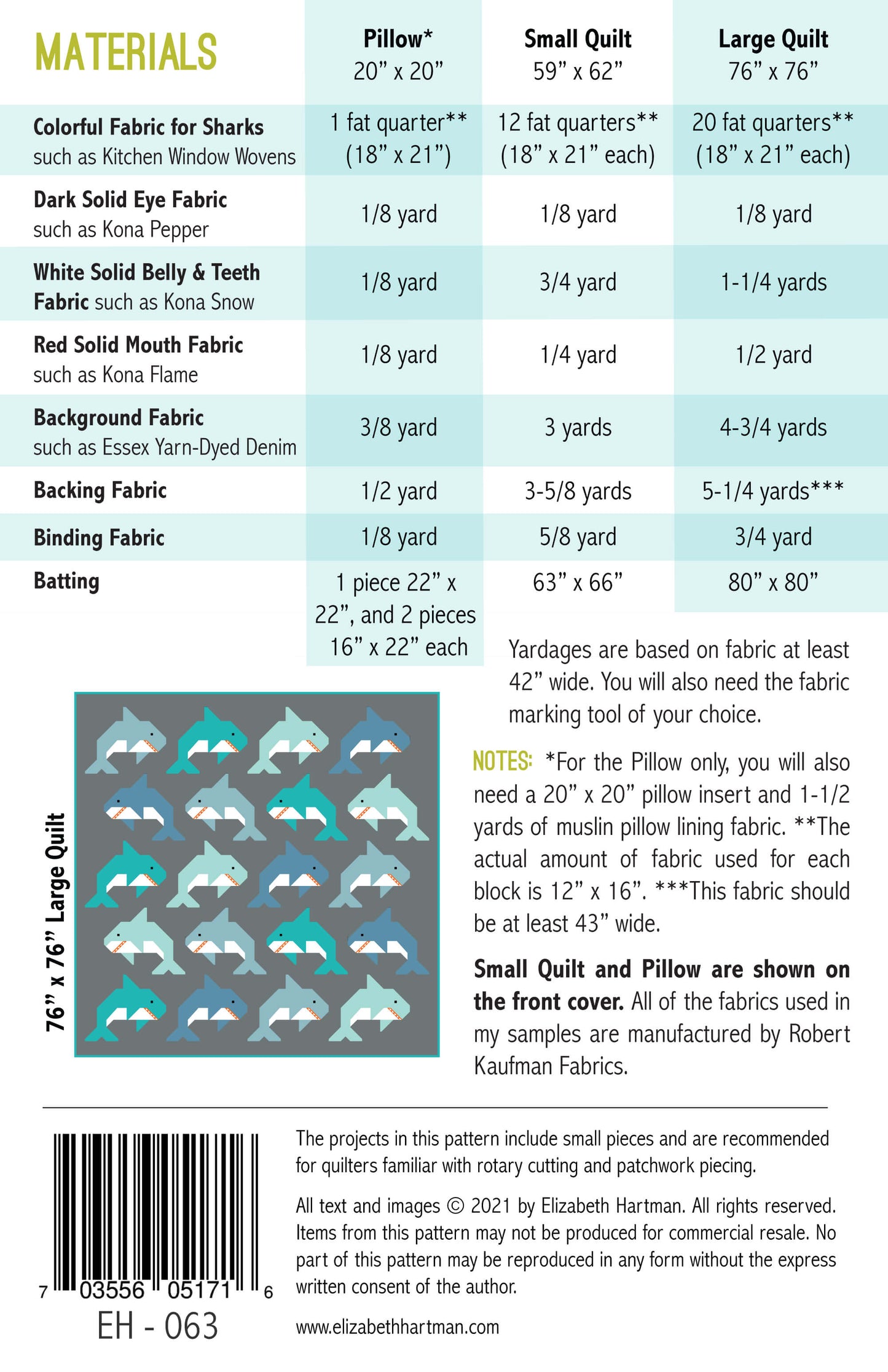 SOCIAL SHARKS - PDF quilt and pillow pattern