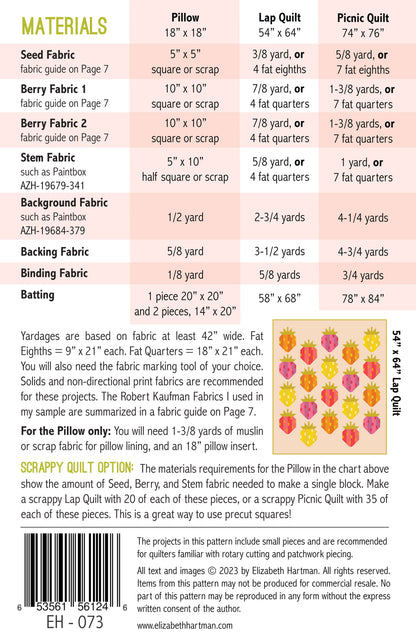 BERRY SEASON - PDF quilt and pillow pattern