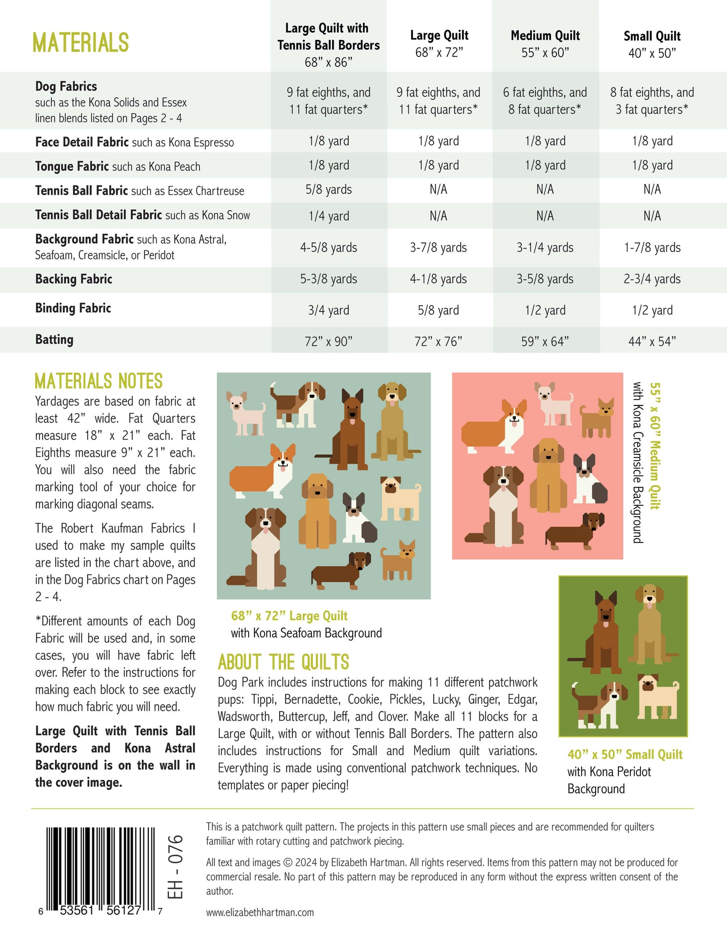 DOG PARK - PDF quilt pattern