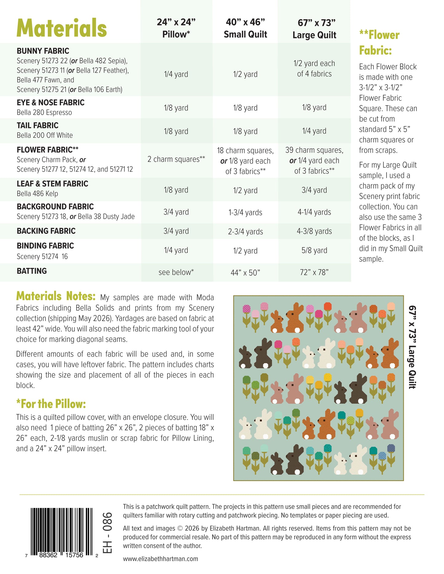 COTTONTAILS pdf quilt and pillow pattern