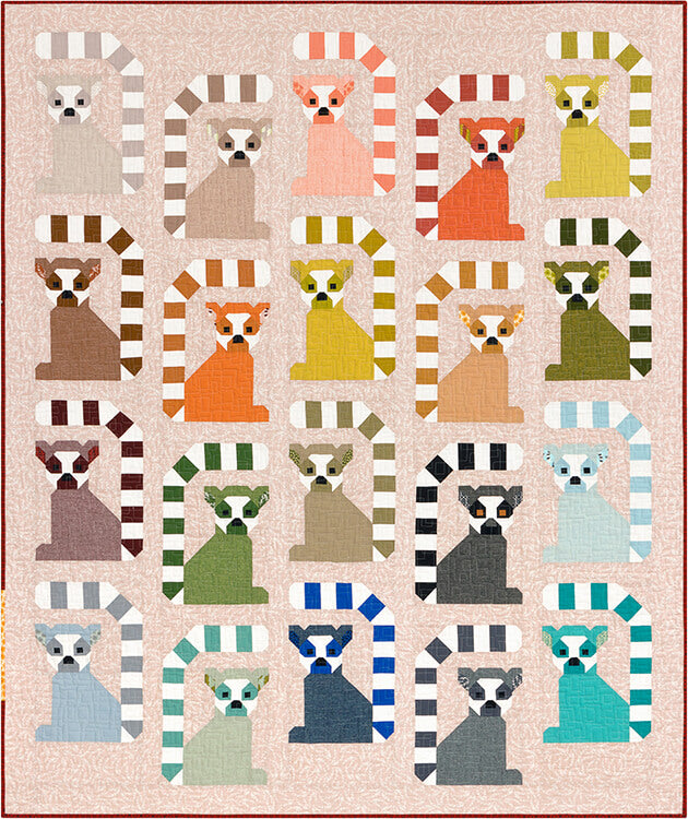 LANA LEMUR - PDF quilt and pillow pattern