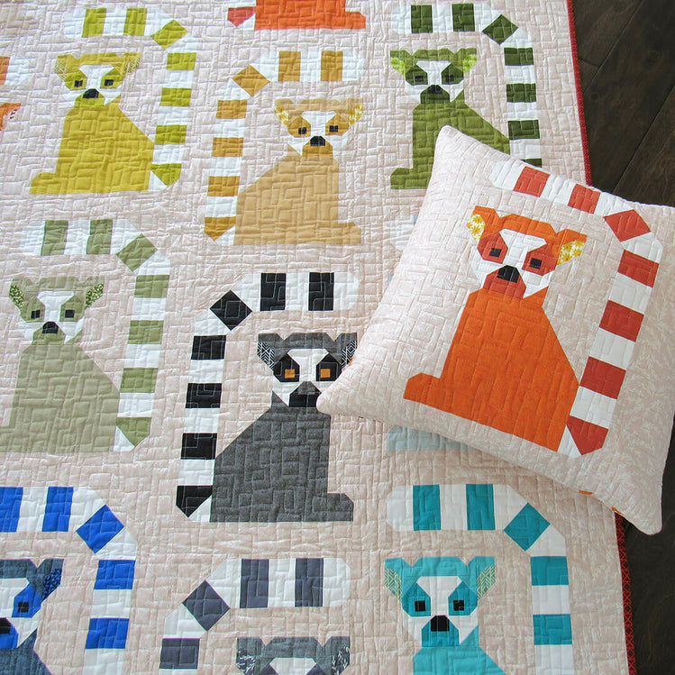 Lemur Print Pattern Bed Set Quilt