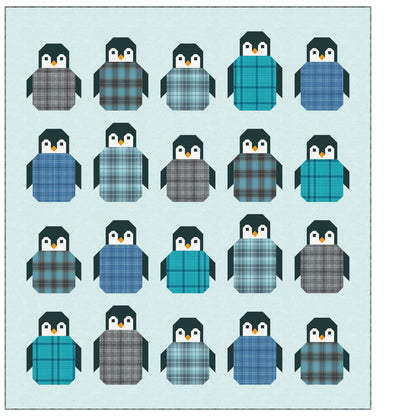 PENGUIN PARTY - PDF quilt and pillow pattern