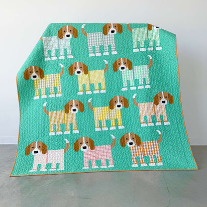 PUPS IN PAJAMAS pdf quilt and pillow pattern