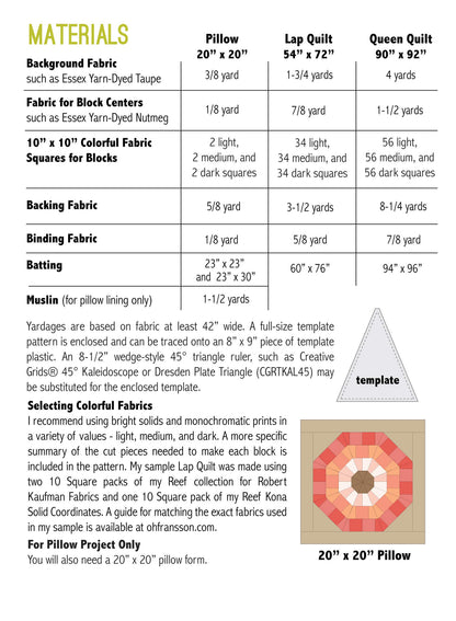 SEA URCHINS - PDF quilt and pillow pattern