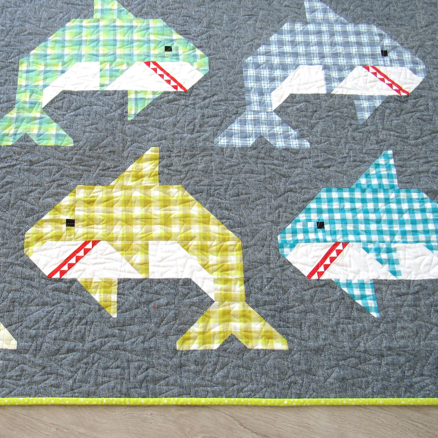 SOCIAL SHARKS - PDF quilt and pillow pattern