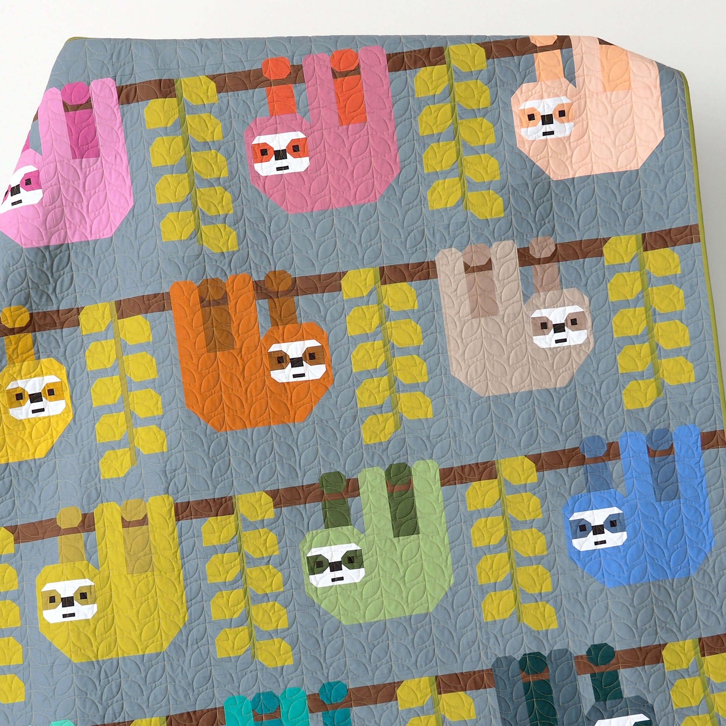 SNUGGLY SLOTHS pdf quilt and pillow pattern